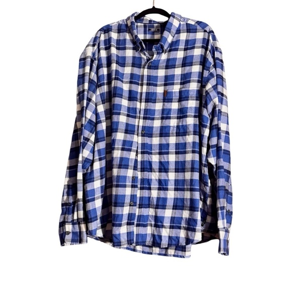 Izod Other - Izod Blue and White Casual Button Down Flannel Shirt